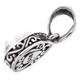1" DAINTY PEAR TEARDROP RED GARNET SCROLL FILIGREE 925 STERLING SILVER pendant