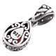 1" DAINTY PEAR TEARDROP RED GARNET SCROLL FILIGREE 925 STERLING SILVER pendant