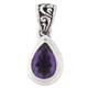 1" DAINTY PEAR TEARDROP AMETHYST SCROLL FILIGREE 925 STERLING SILVER pendant