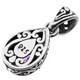 1" DAINTY PEAR TEARDROP AMETHYST SCROLL FILIGREE 925 STERLING SILVER pendant
