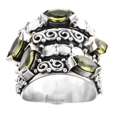 3.75ct Marquise Peridot 925 Sterling Silver Sz 6 Ring