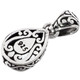 1" DAINTY TEARDROP PEAR BLUE TOPAZ SCROLL FILIGREE 925 STERLING SILVER pendant