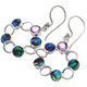 7/8" NEW ZEALAND PAUA ABALONE SHELL AMETHYST 925 STERLING SILVER HOOP earrings