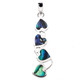 1 5/8" CASCADING HEARTS PAUA ABALONE SHELL 925 STERLING SILVER pendant