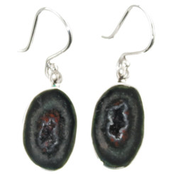 Adorable Druzy Tabasco Geode 925 Sterling Silver Earrings