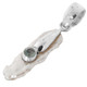 1 1/2" BIWA FRESHWATER STICK PEARL BLUE TOPAZ 925 STERLING SILVER pendant