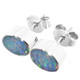 3/8" NATURAL AUSTRALIAN OPAL 925 STERLING SILVER STUD earrings