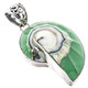 1 3/4" COOL OPEN TURQUOISE GREEN NAUTILUS SHELL 925 STERLING SILVER pendant