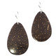 1 9/16" TEARDROP CLASSIC NATURAL COCONUT SHELL WOOD 925 STERLING SILVER earrings