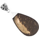 2 1/4" CLASSIC TEARDROP COCONUT SHELL WOOD 925 STERLING SILVER pendant