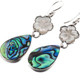1 5/8" FLOWER MOTHER OF PEARL SHELL PAUA ABALONE 925 SILVER earring