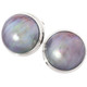 5/8" LAVENDER CHAMPAGNE MABE HALF PEARL 925 STERLING SILVER CLIP-ON  earrings