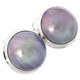 5/8" LAVENDER CHAMPAGNE MABE HALF PEARL 925 STERLING SILVER CLIP-ON  earrings
