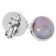 5/8" LAVENDER CHAMPAGNE MABE HALF PEARL 925 STERLING SILVER CLIP-ON  earrings