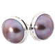 5/8" COPPER-TONE LAVENDER MABE PEARL 925 STERLING SILVER POST earrings