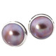 5/8" COPPER-TONE LAVENDER MABE PEARL 925 STERLING SILVER POST earrings