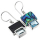 11/16" GENUINE PAUA ABALONE SHELL BLUE TOPAZ 925 STERLING SILVER earrings