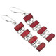 1 1/4" CASCADING RED CORAL 925 STERLING SILVER DANGLE DROP earrings