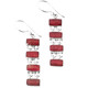 1 1/4" CASCADING RED CORAL 925 STERLING SILVER DANGLE DROP earrings