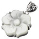 1 1/2" MOTHER OF PEARL SHELL MAGNOLIA FLOWER 925 STERLING SILVER PRONG pendant