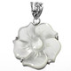 1 1/2" MOTHER OF PEARL SHELL MAGNOLIA FLOWER 925 STERLING SILVER PRONG pendant
