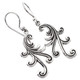 1" HANDMADE SWIRL SCROLL FILIGREE 925 STERLING SILVER DROP DANGLE earrings