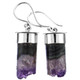 Amethyst Crystal Tube 925 Sterling Silver French Wires Earrings, 1"