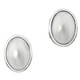 13/16" OVAL WHITE OCEAN CULTURED MABE PEARL 925 STERLING SILVER STUD earrings