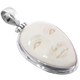 1 3/4" HANDCRAFTED BALI GODDESS BISON BONE CARVING STERLING SILVER pendant