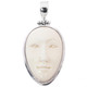 1 3/4" HANDCRAFTED BALI GODDESS BISON BONE CARVING STERLING SILVER pendant
