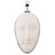 2 1/8" HANDCRAFTED BALI GODDESS BISON BONE CARVING STERLING SILVER pendant