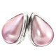 7/8" PEAR PINK MABE PEARL TEARDROP 925 STERLING SILVER POST STUD earrings