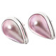 7/8" PEAR PINK MABE PEARL TEARDROP 925 STERLING SILVER POST STUD earrings