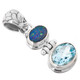 1 1/4" BLUE TOPAZ AUSTRALIAN OPAL  925 STERLING SILVER pendant