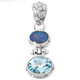 1 1/4" BLUE TOPAZ AUSTRALIAN OPAL  925 STERLING SILVER pendant