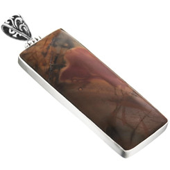 2 5/8" HANDMADE CHERRY CREEK JASPER ABSTRACT 925 STERLING SILVER pendant