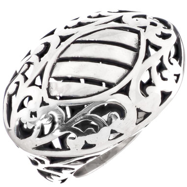Handmade Bali Artwork 925 Sterling Silver Sz 8 Ring