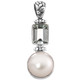 Prasiolite White Mabe Ocean Cultured Pearl 925 Sterling Silver Pendant, 1 9/16"