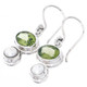3/4" COOL PERIDOT WHITE BIWA FRESHWATER PEARL 925 STERLING SILVER earrings