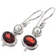 Red Garnet White Freshwater Pearl 925 Silver Dangle Drop Earrings, 3/4"