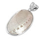 Sparkling Genuine Abalone Shell 925 Sterling Silver Pendant, 1 3/4"