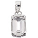 Large Sparkling Clear Crystal Quartz Gem 925 Sterling Silver Pendant, 1"