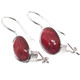 Oval Red Sponge Coral 925 Sterling Silver Dangle Drop Earrings, 5/8"