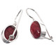 Oval Red Sponge Coral 925 Sterling Silver Dangle Drop Earrings, 5/8"