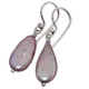Teardrop Lilac Purple Pear Freshwater Cultured Pearl 925 Sterling Silver Earrings, 3/4"