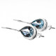 Teardrop Pear Blue Topaz 925 Sterling Silver Earrings, 1/2"