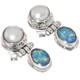925 Silver Australian Opal Freshwater Pearl Post Earrings, 13/16" 