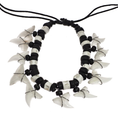 COOL BIG WHITE TIP SHARK TOOTH UNISEX SURFER ADJSTABLE SIZE anklet