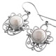 7/8" FILIGREE WHITE FRESHWATER COIN PEARL 925 STERLING SILVER DROP earrings