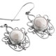 7/8" FILIGREE WHITE FRESHWATER COIN PEARL 925 STERLING SILVER DROP earrings